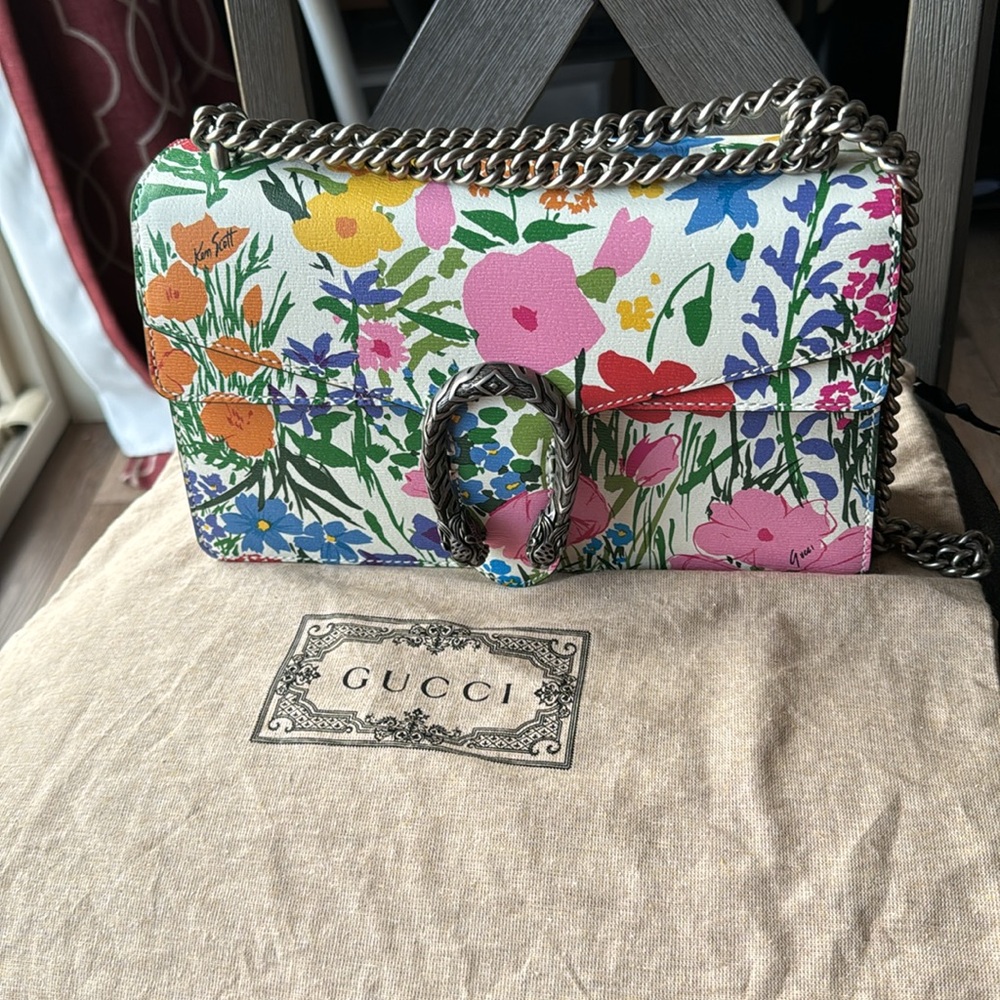 GUCCİ x Ken Scott Dionysus Medium Floral Leather Shoulder Bag NWOT
